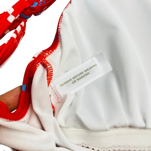 LOFT Beachcomber Plunge Bow Tie One Piece Swimsuit Size M -NWOT - Picture 6 of 9